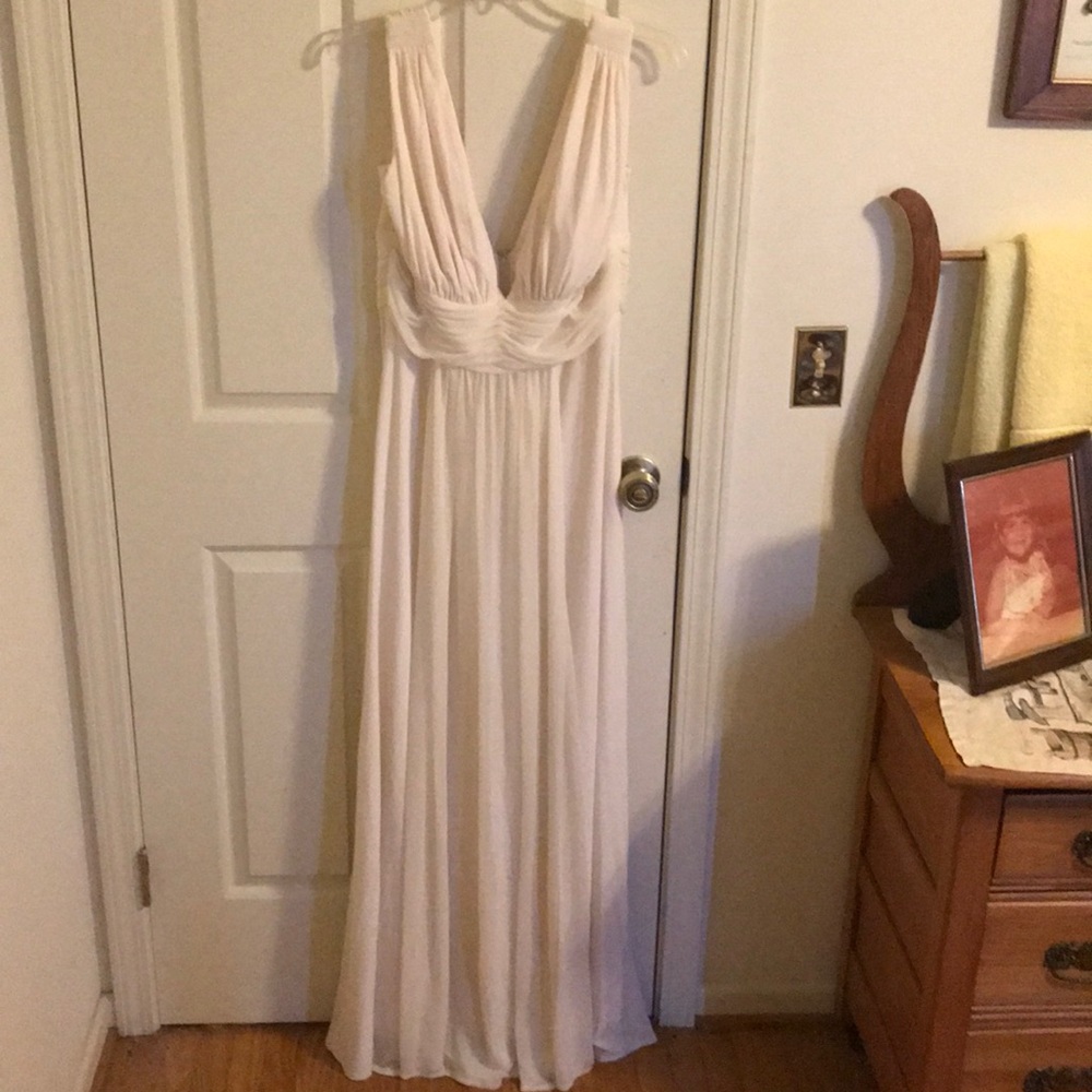Cache size 12 floor length cream/ivory dress
